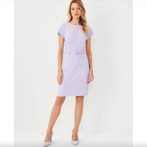 Ann Taylor The Seamed Belted Dress In Bi-Stretch Lavender Size 2 never worn!
